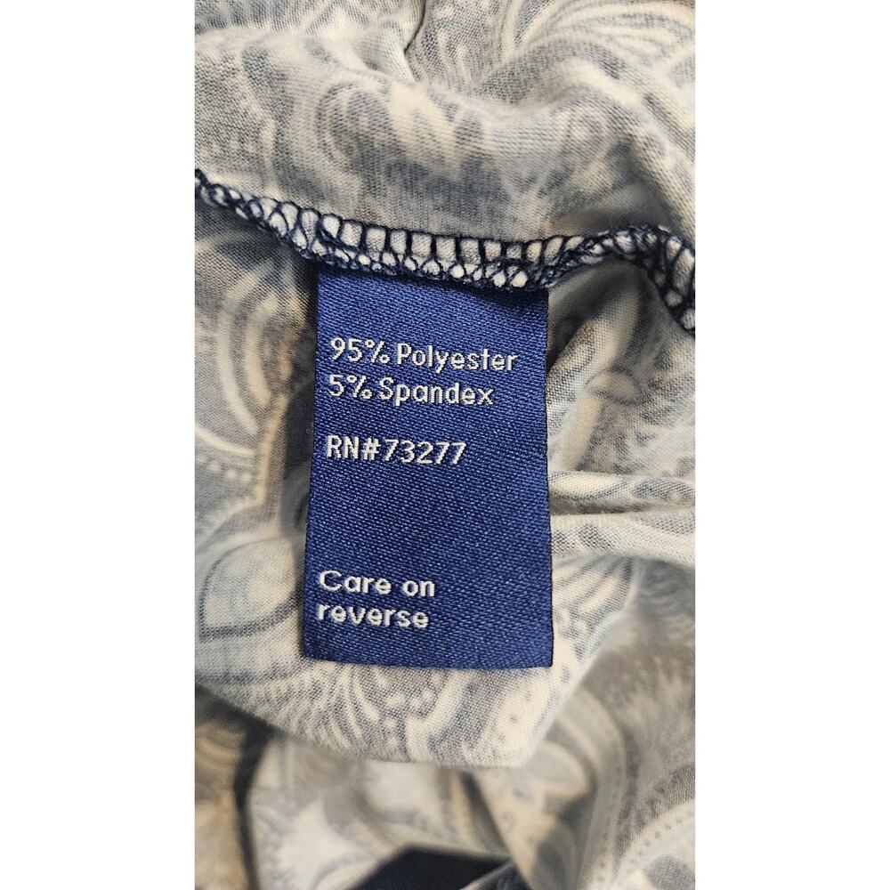 Apt. 9 Dress LARGE 3/4 Sleeve Floral Stretch Lightweight Blue/White Casual - Picture 6 of 7